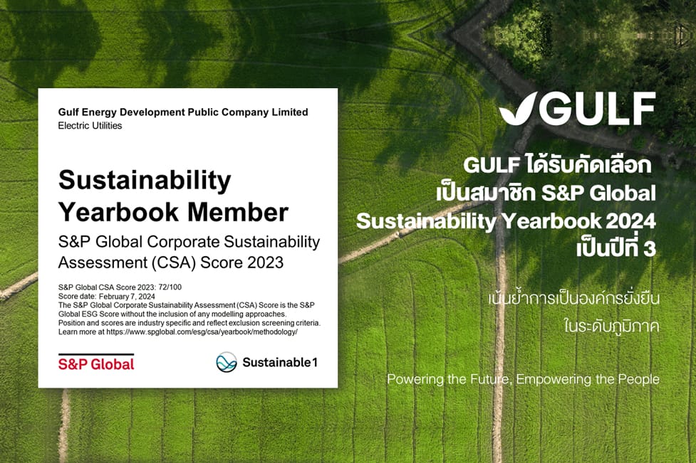 GULF included in the S&P Global Sustainability Yearbook 2024